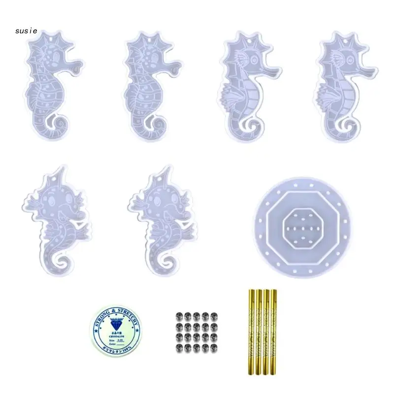 

X7YA Silicone Mold for DIY Keychain Pendant Charm Epoxy Resin Jewellery Making