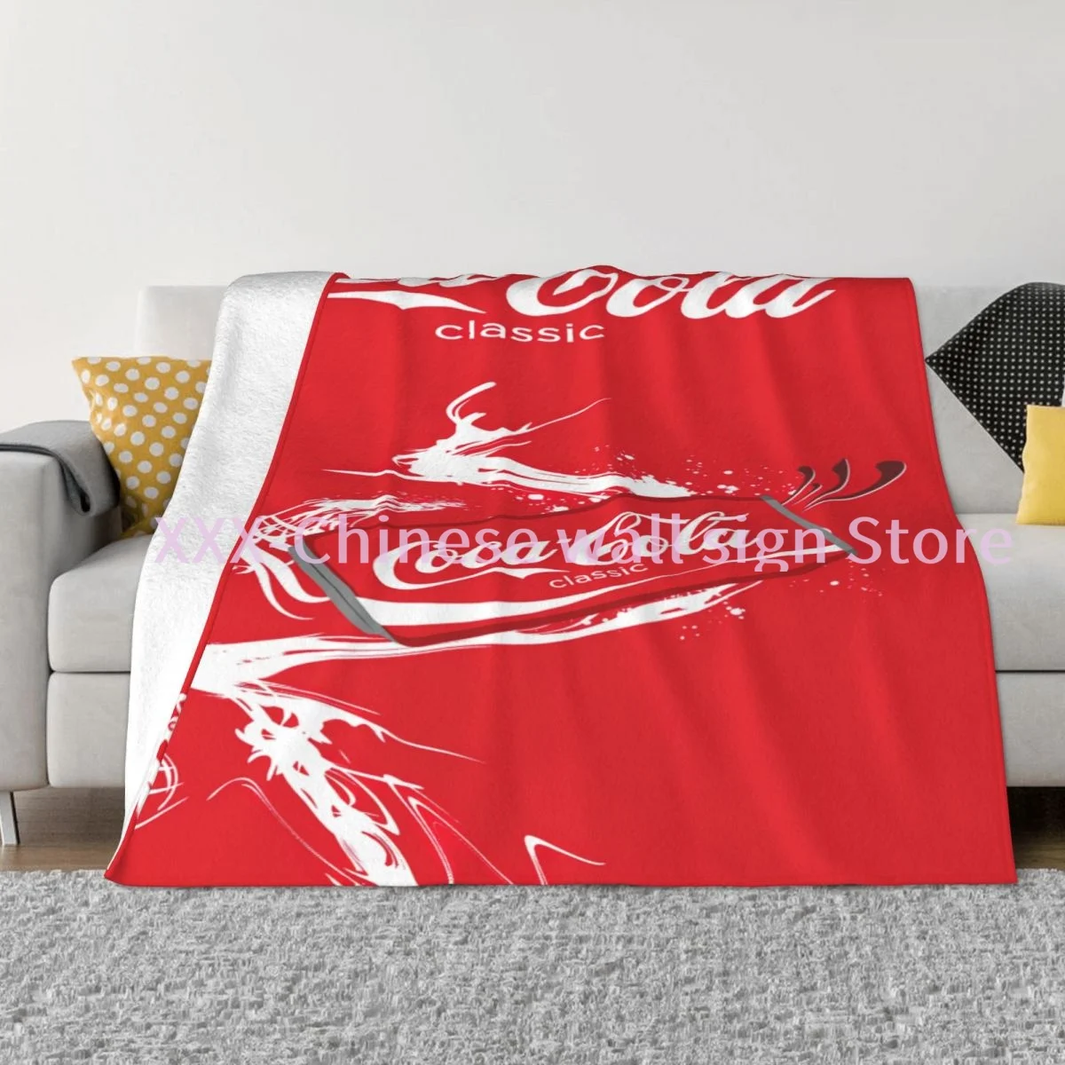 

Coca Art Cola Cool cokeS Throw Blanket Fuzzy Warm Throws for Winter Bedding 3D Printing Soft Micro Fleece Blanket -1