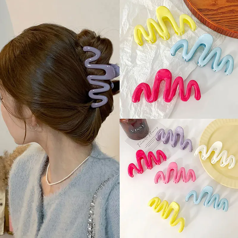 

Красочная Заколка-желе для волос в Корейском стиле, большая Заколка-краб, женская модная дизайнерская заколка для волос для девочек, обычная заколка-краб для волос акулы