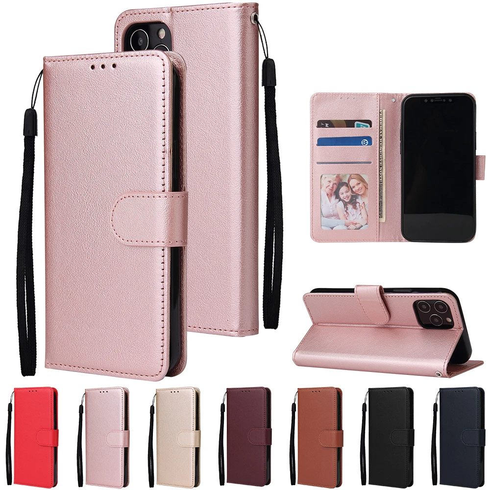

Flip Wallet Case For iPhone 13 12 11 Pro Max Card Slots Stand Coque For iPhone XS Max XR XS X 8 7 6S 6 Plus 5S SE 5 Strap Funda