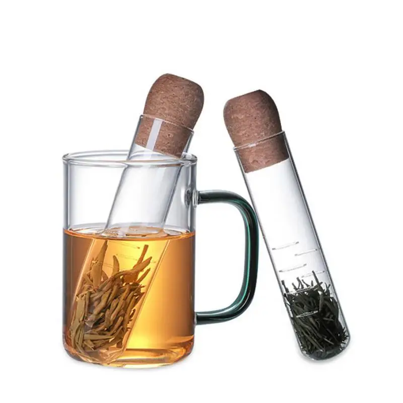 

Стеклянный ситечко для заваривания чая, креативный ситечко со стеклянной трубкой для кружки, красивый фильтр для чая пуэр, травяного чая, ак...