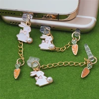 cute dust plug charm kawaii bow tie rabbit charge port plug for iphone phone anti dust cap type c dust protection stopper