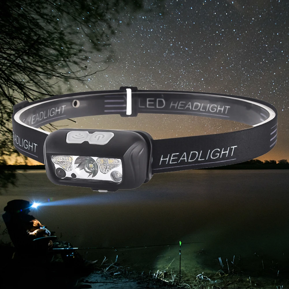 

Intelligent Wave Sensing XPE LED Headlight COB Camping Flashlight USB Rechargeable Waterproof for Outdoor Camping Fishing Hiking