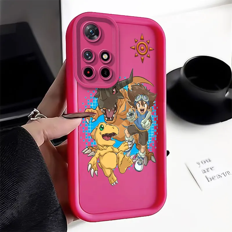 Матовый силиконовый чехол для телефона Xiaomi Redmi Note с аниме Monster Digimon Design защита от