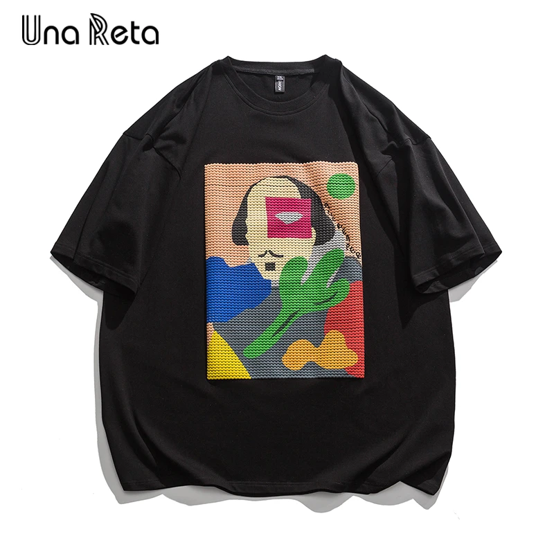 

Una Reta Summer T Shirt Men Tops Tees New Harajuku Men's Clothing Streetwear Hip hop Graffiti print Oversized Couple's T-shirt