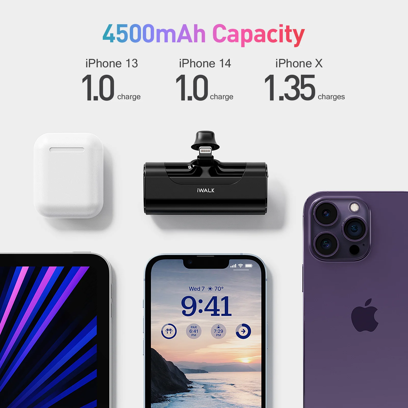 iWALK Powerbank Портативный аккумулятор с быстрой зарядкой Powerbank для мобильного телефона 4500 мАч Внешний аккумулятор для Iphone Lightning Power Bank (art.: 3920ca7aea454) - 3920ca7aea454