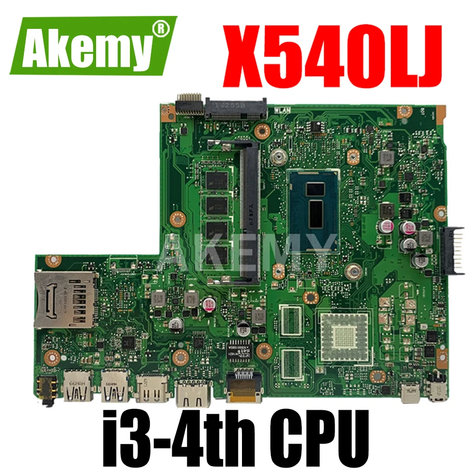 

New 90NB0B00-R00020 X540LJ REV2.1 mainboard For ASUS X540LA F540L A540L Laptop Motherboard 4G/I3-4th Gen GMA