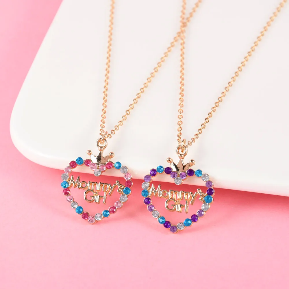 Elviragirl 2 шт./набор женское ожерелье с надписью в форме сердца и короной для мамы