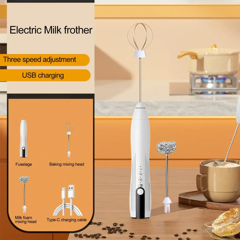 Electric Milk Frother Efficient Handheld Milk Frother Egg Blender High-speed Motor for Coffee Kitchen Creations Adjustable Speed