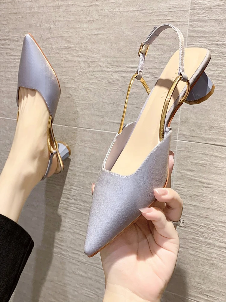 

2022 Summer High Heel Sandal for Women Espadrilles Platform Buckle Strap Clear Shoes Two Weare Med Suit Female Beige High-heeled