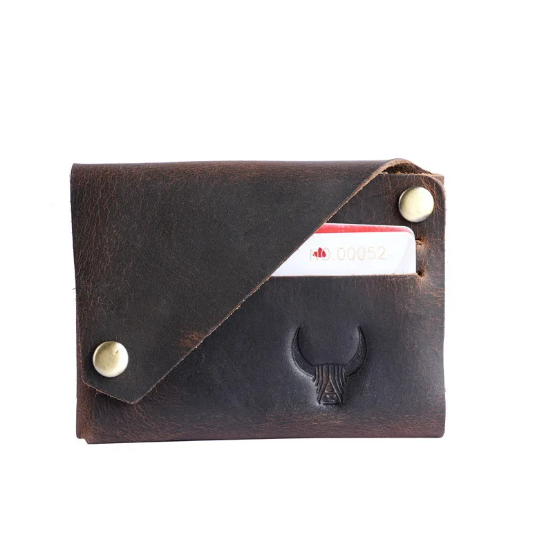 

Handmade Genuine Leather Mens Card Holder Wallet Designer Minimalist Card Case