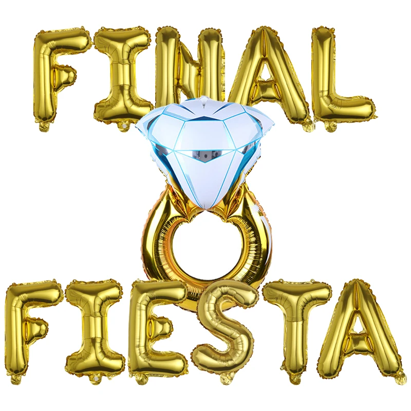 

12pcs Final Fiesta Foil Balloons Kit Hen Night Bachelorette Party Supplies Festival Event Celebration Decor Bridal Shower Props