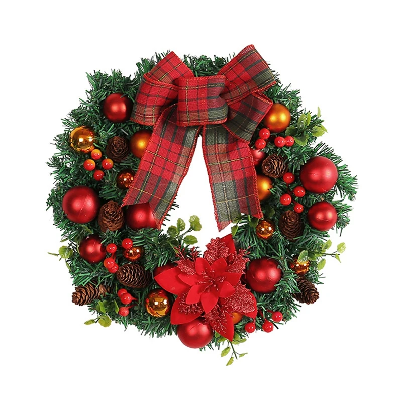 

Christmas Wreath Decoration For Front Door, Christmas Wreath For Farmhouse Window Wall Fireplaces Porch Party Decor Easy Install