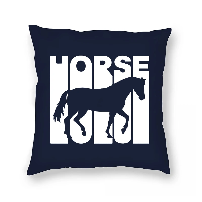 

Vintage Style Horse Pillow Case- Print Letters Funny Casual Plus Size