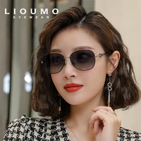 lioumo new trend women sunglasses polarized fashion big frame diamond metal glasses female gradient shades uv400 zonnebril dames
