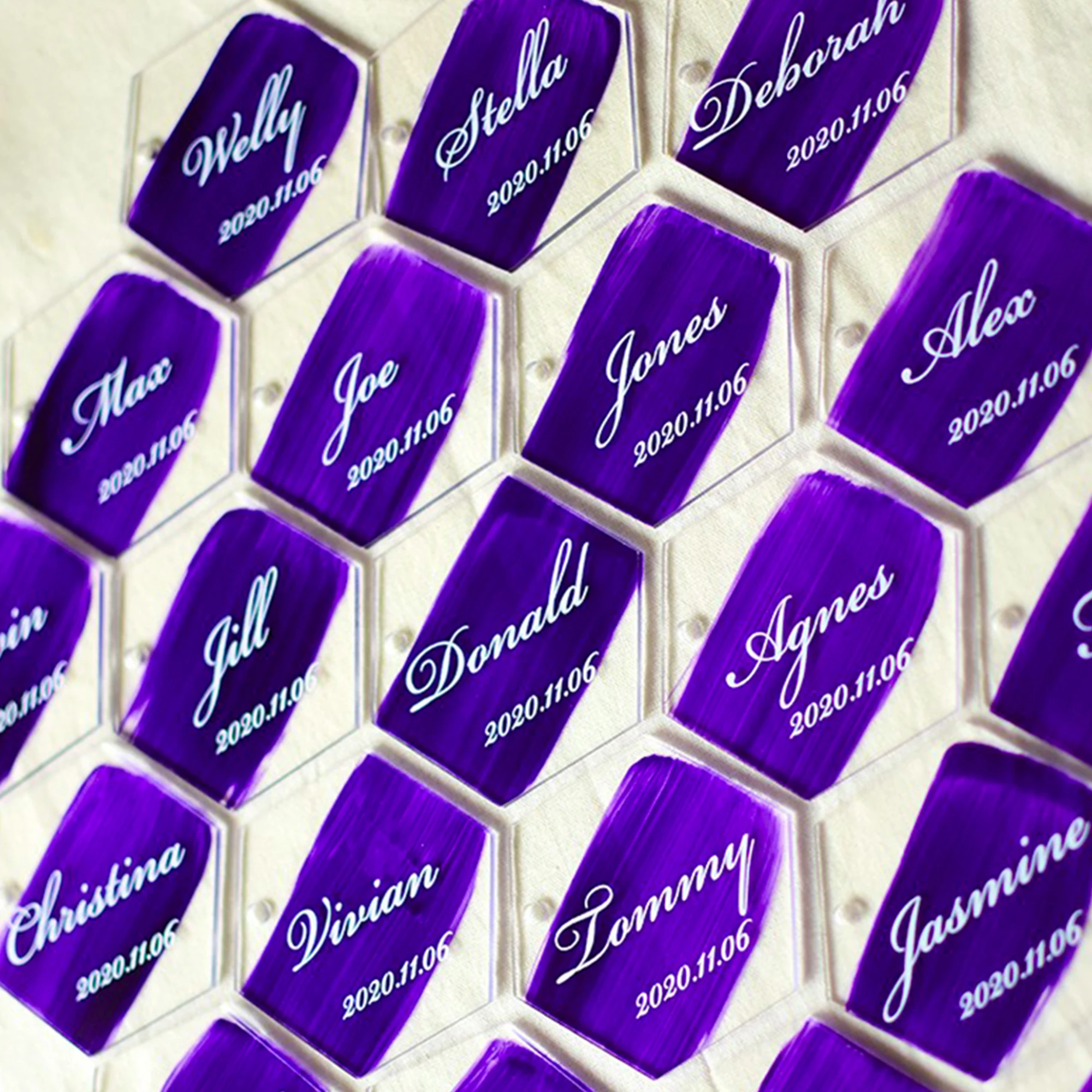 

10Pcs Colorful Acrylic Wedding Table Place Cards Personalized Painted Backs Calligraphy Rustic Cards for Country Wedding Decor