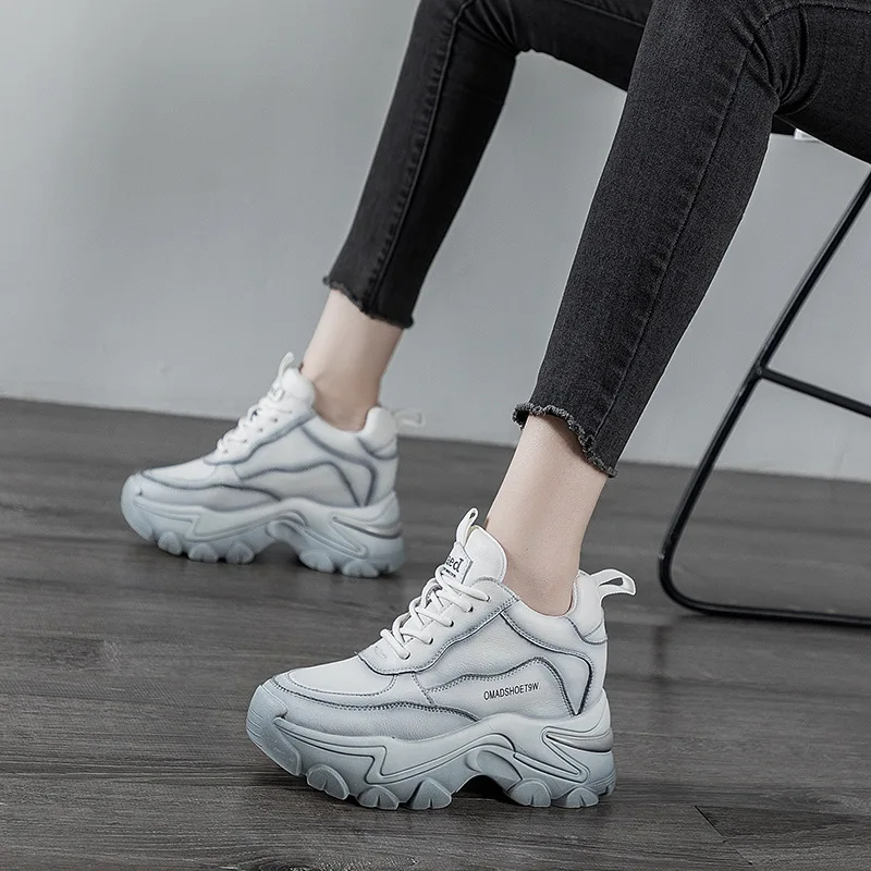 

Женские туфли с высокой талией для осени и зимы 2023, новые туфли для папы на толстой подошве и сетчатой подошве, Спортивная повседневная обувь