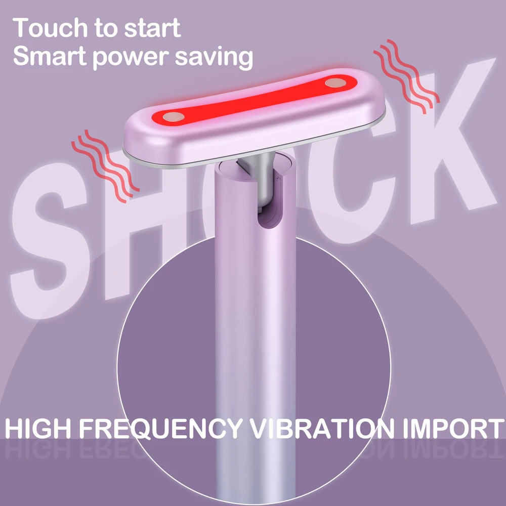 

4 In 1 Red Light Therapy Anti-Aging Skin Tightening Beauty Wand Face Neck EMS Microcurrent Face Massage Facial Skin Care Device