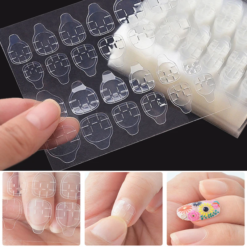 

5 Sheets 120pcs Double Sided False Nail Art Adhesive Tape Glue Sticker DIY Tips Fake Nail Acrylic Manicure Gel Makeup Tool