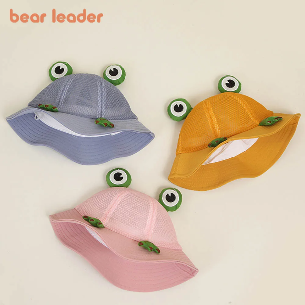 

Bear Leader Summer Baby Bucket Hat Cute Newborn Mesh Cap Cartoon Frog Outdoor Beach Hat Kids Baby Boy Girl Sun Hats Accessories