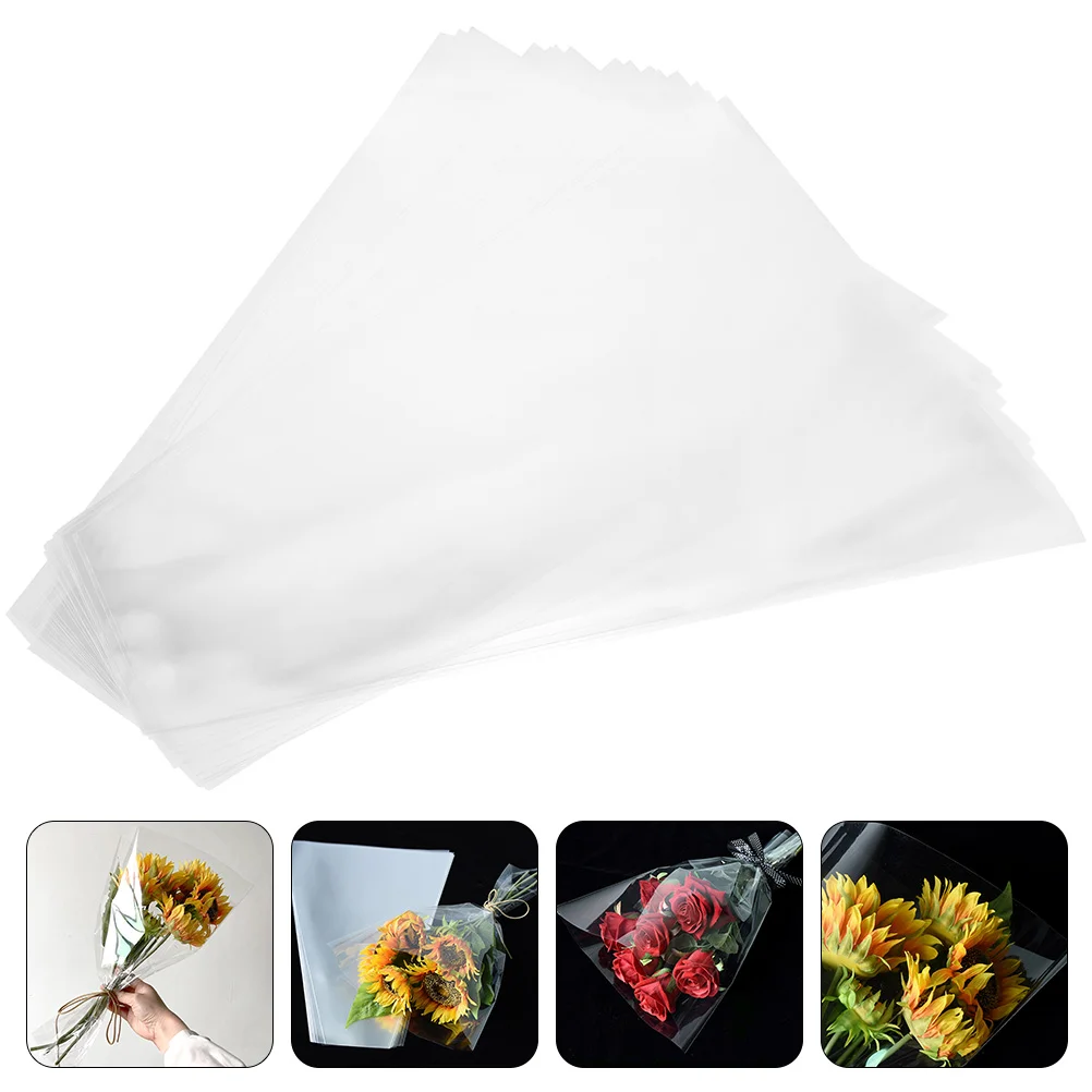 

Bouquet Flower Floral Wrapping Paper Rose Packing Clear Cellophane Packaging Gift Arrangement Sleeve Sleevestransparent Wedding