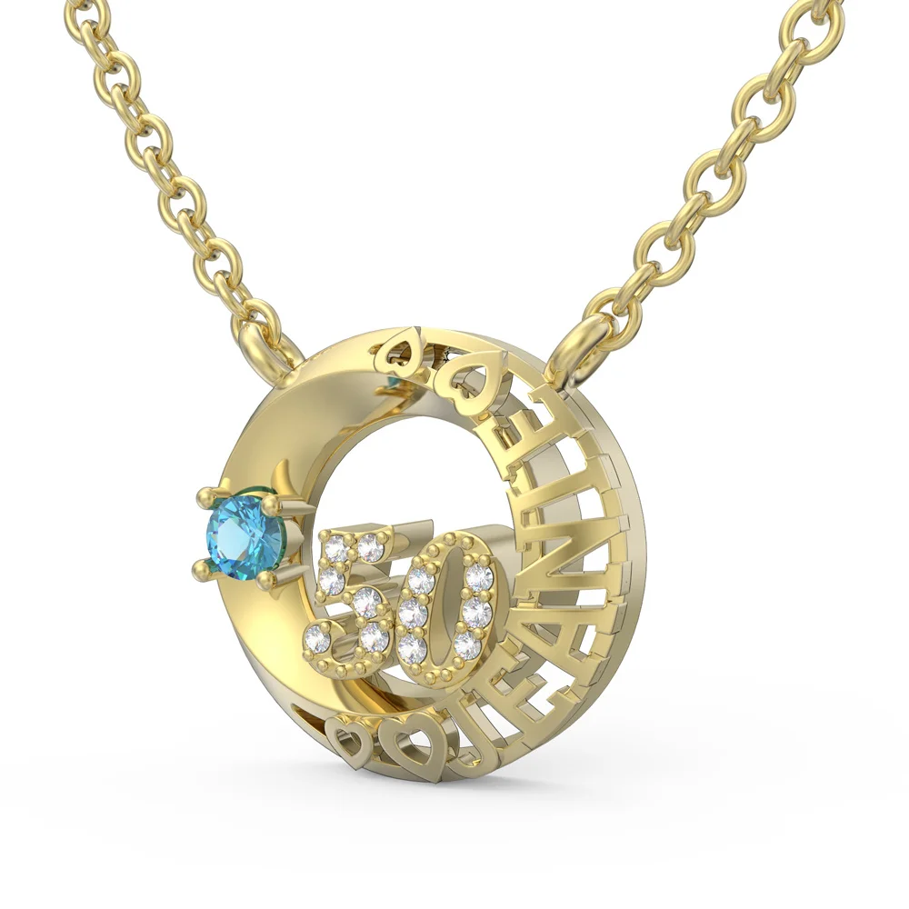 Personalized Number Pendent Necklace Custom Name 3D Printed Necklace