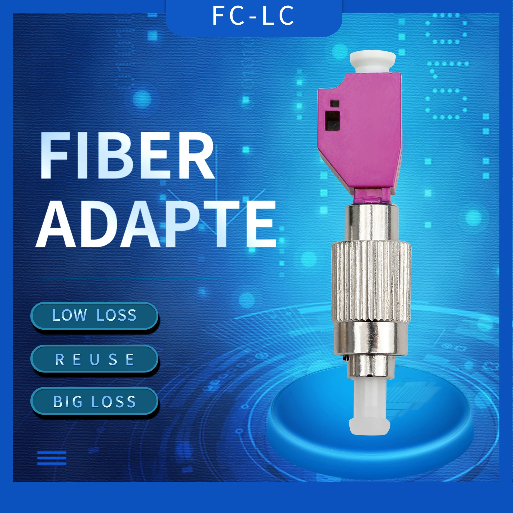 Волоконный адаптер FC (штекер) К LC (гнездо) OM4 адаптер 50/125 для коннектора оптических волоконных кабелей