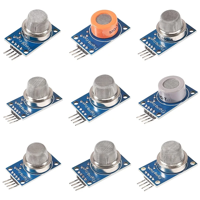 

9Pcs/Lot Gas Detection Sensor Module MQ-2 MQ-3 MQ-4 MQ-5 MQ-6 MQ-7 MQ-8 MQ-9 MQ-135 Sensor Module Gas Sensor Starter Kit