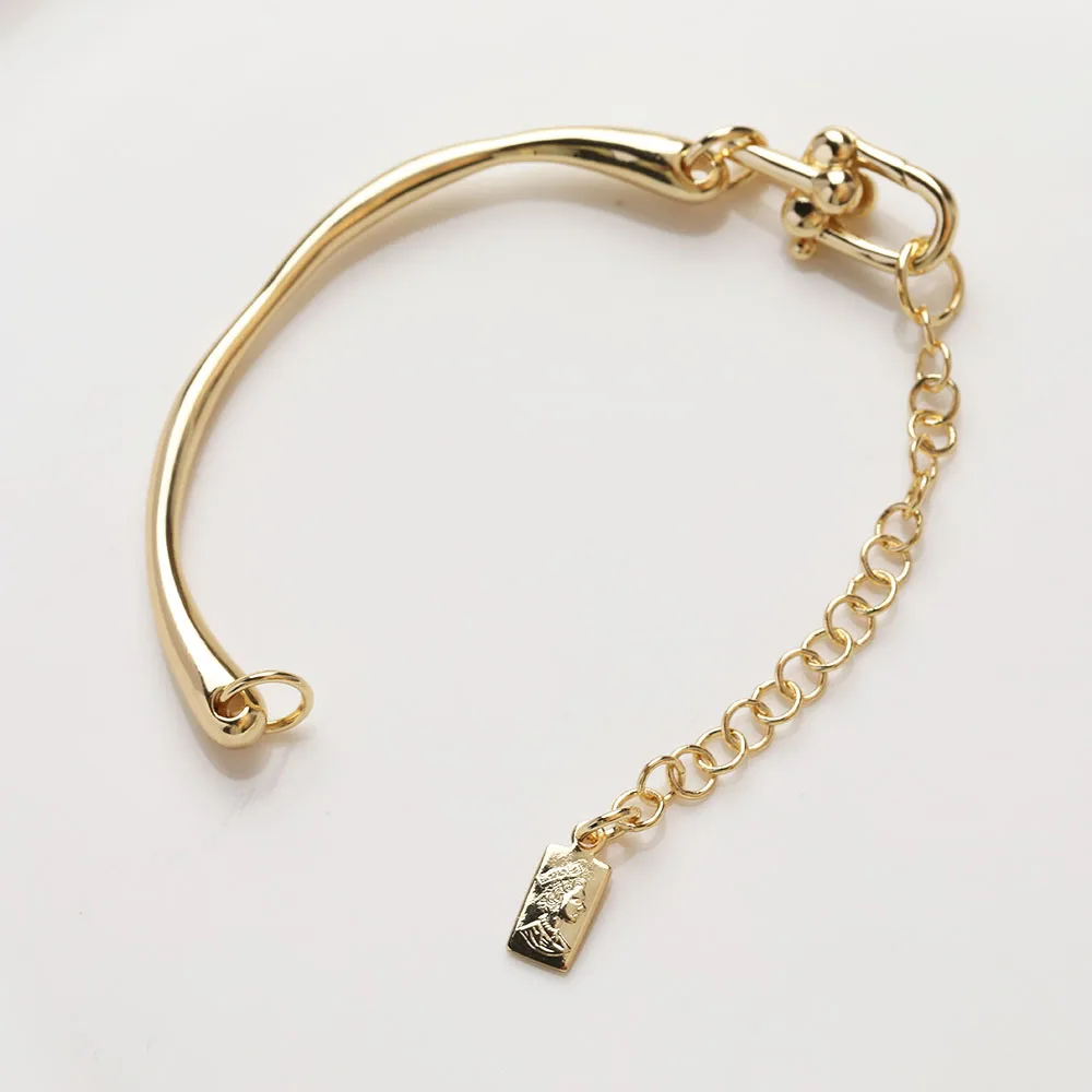 1 шт. 14 К позолоченный латунный браслет цепочка для изготовления ювелирных