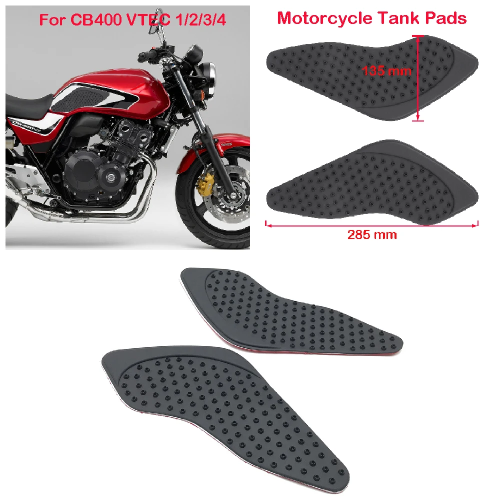 Фото Подходит для Honda CB400 ABS CB 400 SF VTEC 1 2 3 4 1992-2018 мотоциклетная накладка на бак, боковые накладки на топливный бак, тяговые наколенники, противоскользящие накладки №1