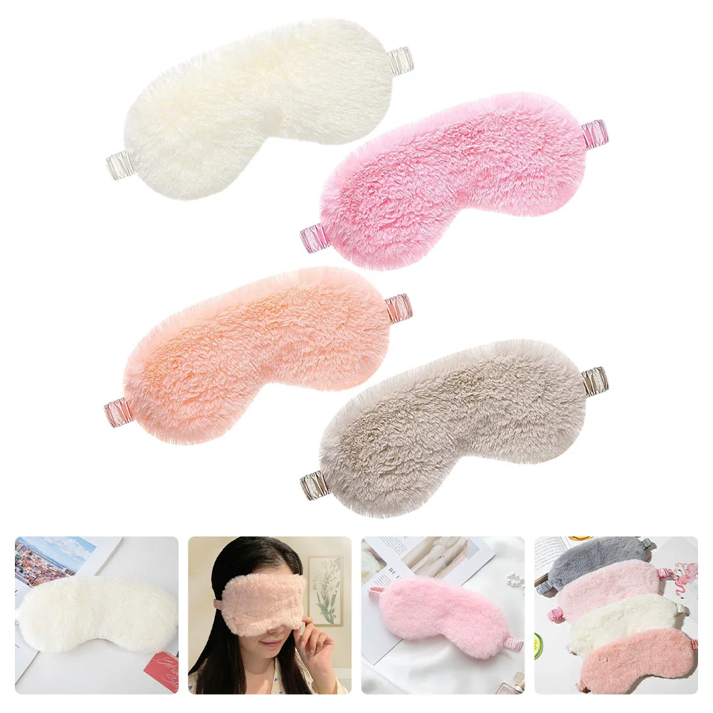 

Eyesleepsleeping Cover Blindfold Silk Blackout Adultstravel Blinder Luxuryfuzzy Weighted Soft Faux Plush Eyeshade Suppliesgirls