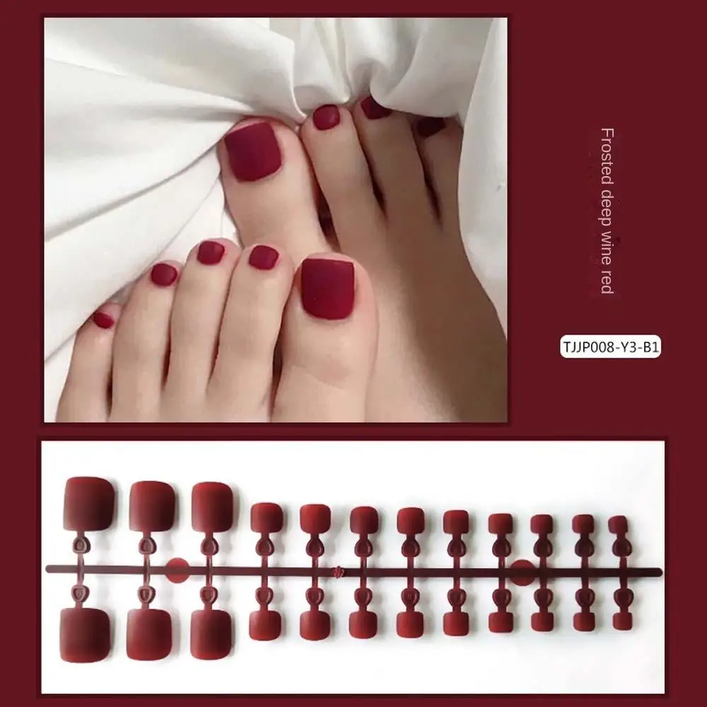 Nail Art Tip Feet Искусственные ногти Сплошной цвет Ногти Патч Матовые накладные на