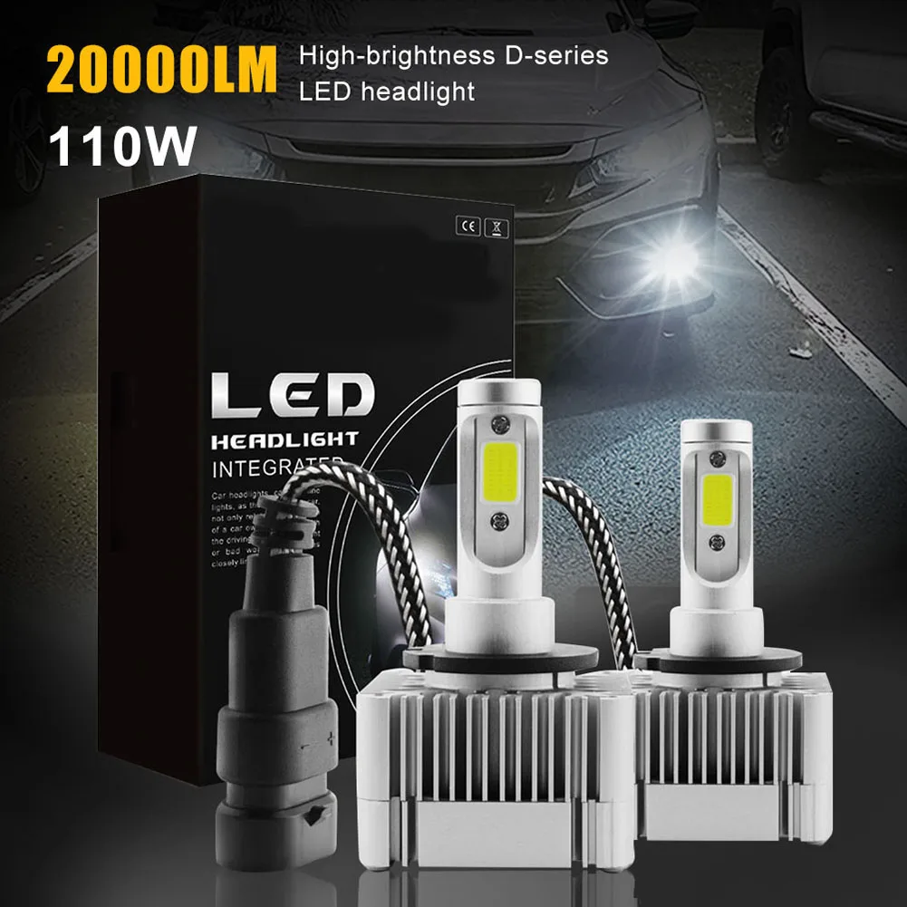 

Car LED Headlight D1S D1C D1R D3S D3C D3R LED Bulb 110W 20000LM 6000K Car Headlight Bulb Super Bright Turbo Fan IP68 Waterproof