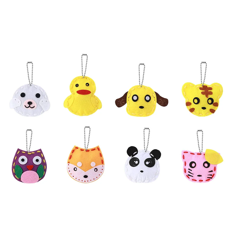 

8 Pcs Animals Shape Pendant DIY Animal-shape Schoolbag Hanging Pendants Kit
