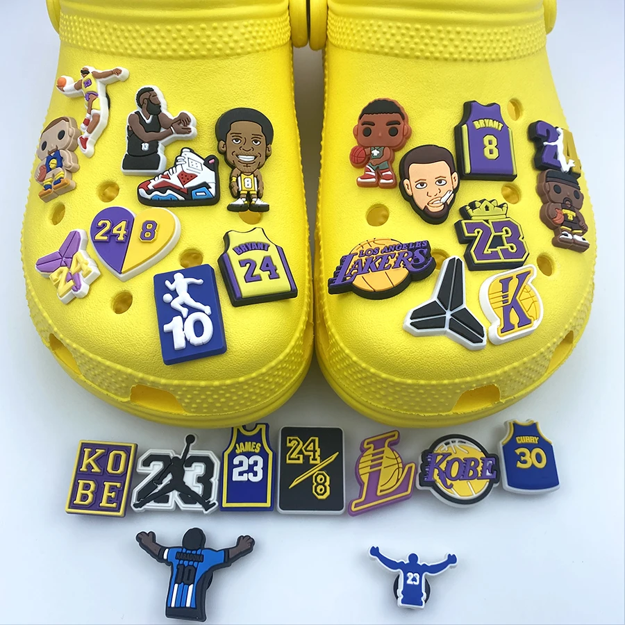 Подвески из ПВХ для обуви спортивная звезда баскетбольница Кроксы булавки