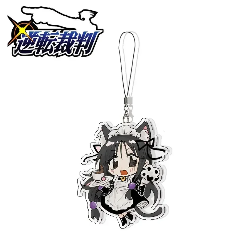 Gyakuten Saiban Maid series Ремешок для мобильного телефона Kawaii Акриловый кулон Naruhodou Ryuichi
