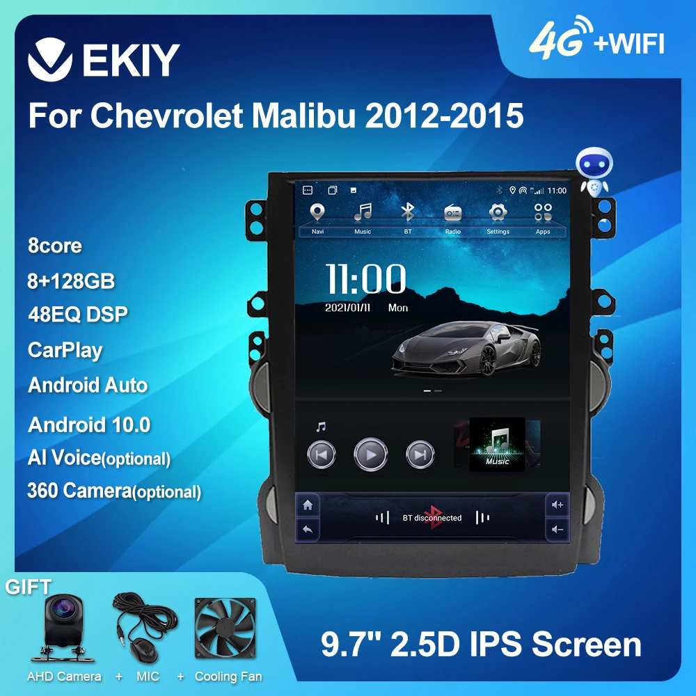 

EKIY для Chevrolet Malibu 2012-2015 Tesla Style автомобильное радио Android 10,0 Carplay мультимедийный видеоплеер Навигация BT 8G 128G
