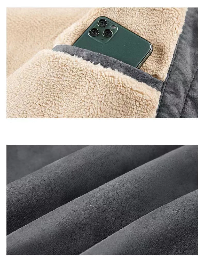 New High Quality Men'S Winter Jacket Men'S Jacket Coat Lamb Wool Thickened Warm Short Work Clothes Cotton Jacket Suede Jacket