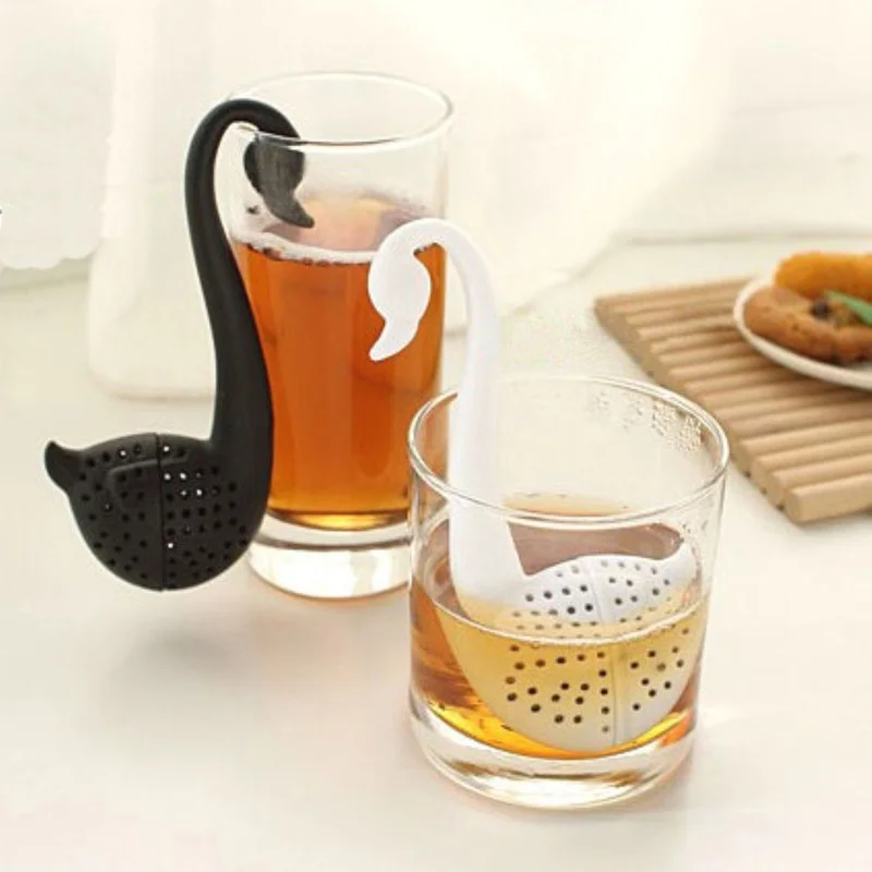 

Creative Swan Spoon Tea Strainer infuser Environmentally Friendly Plastic Elegant Swan Tea Tools Kitchen Accessories