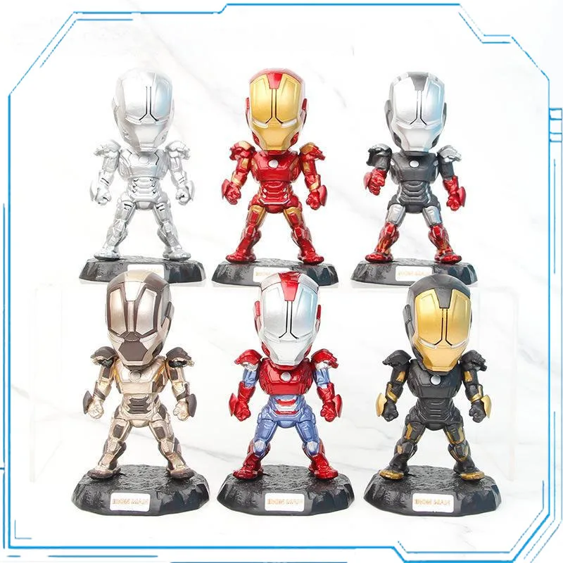 

In Stock Marvel Legends Series Iron Man Q Version Doll Mk85 Twisted Egg Ornaments Keychain Hand Toys Model Children's Gifts