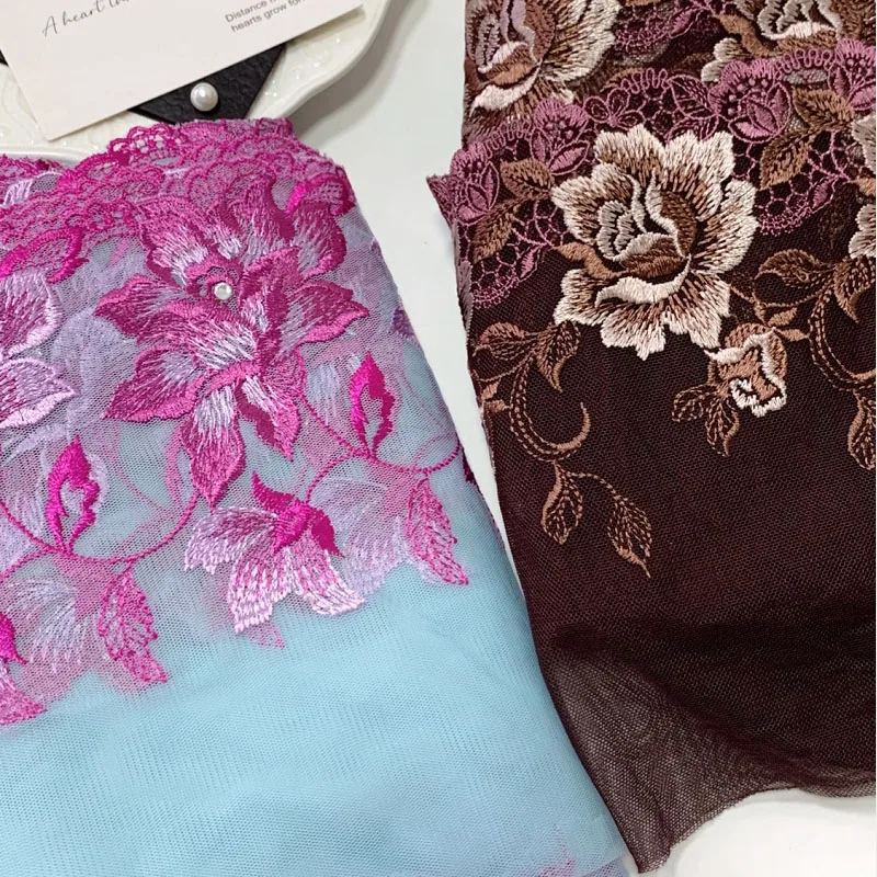

15Yards Purple Embroidery Lace Trims For Clothing Accessories Dress Sewing Applique Costume Lace Fabrics