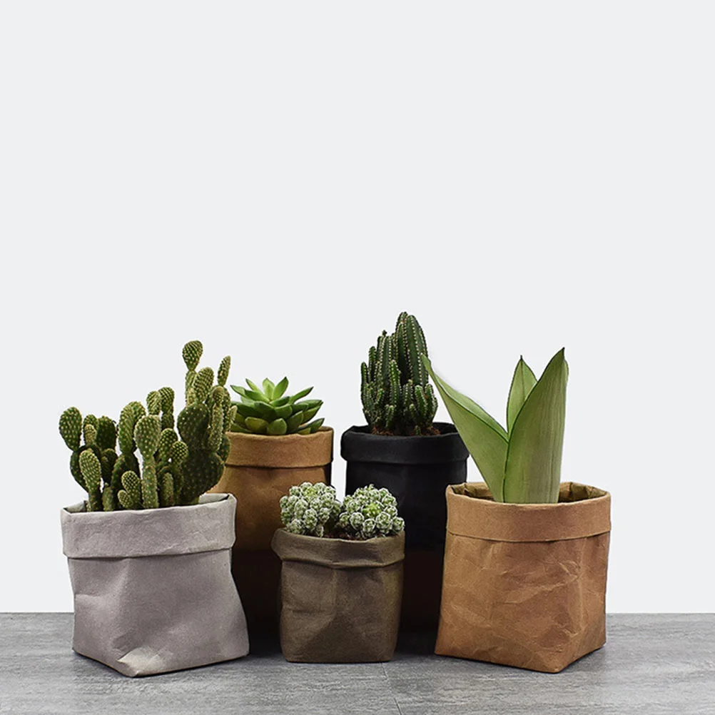 Мини-крышка для цветочного горшка держатель ручек из крафт-бумаги сочный