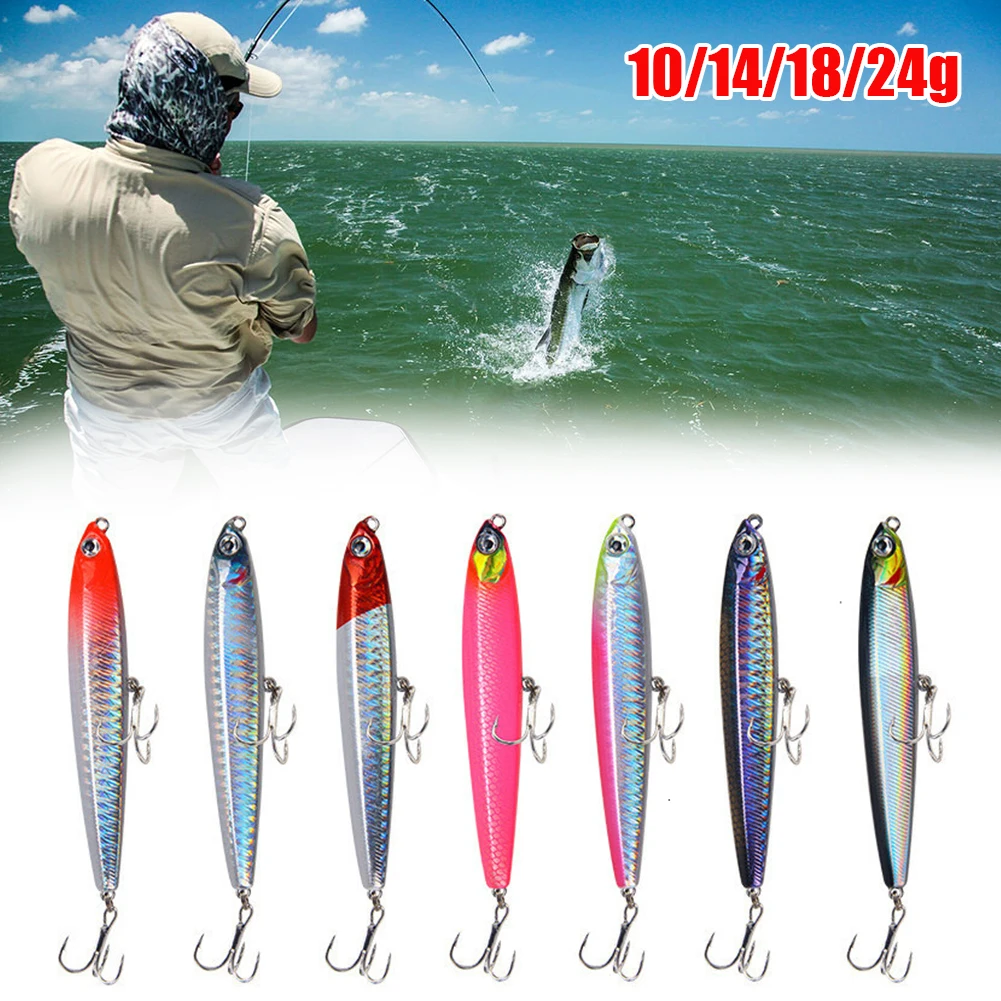 

7Colors Pencil Sinking Fishing Lure 10-24g Bass Fishing Tackle Lures Hard Bait Lifelike Minnow Lure for Freshwater Saltwater