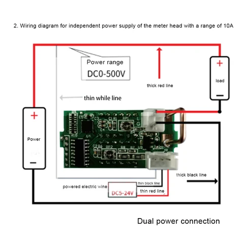 Gaqqee Вольтметр Амперметр DC 500V 10A красный синий
