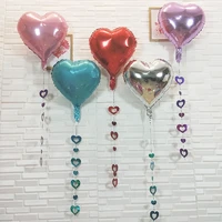 romantic creative birthday supplies heart shaped pendant balloon peach heart sequin party background wall decoration