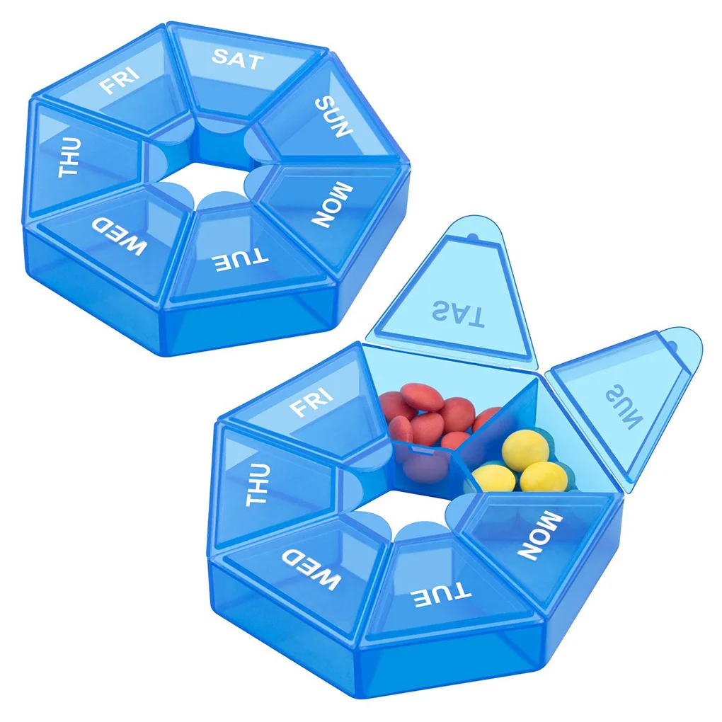 

7 Grids Pill Case Plastic 7 Days Candy Box Portable Storage Tablet Holder Travel Organizer Dispenser Container
