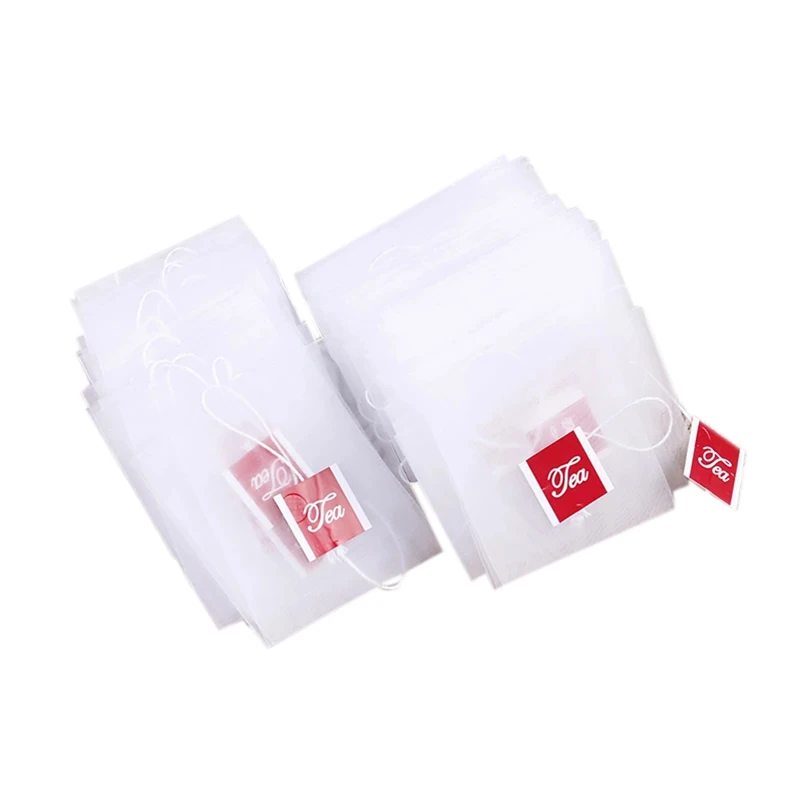 

100Pcs Tea Bag Infuser with String Heal Seal 6.5 x 8cm Sachet Filter Paper Nylon Teabags Empty Tea Bags
