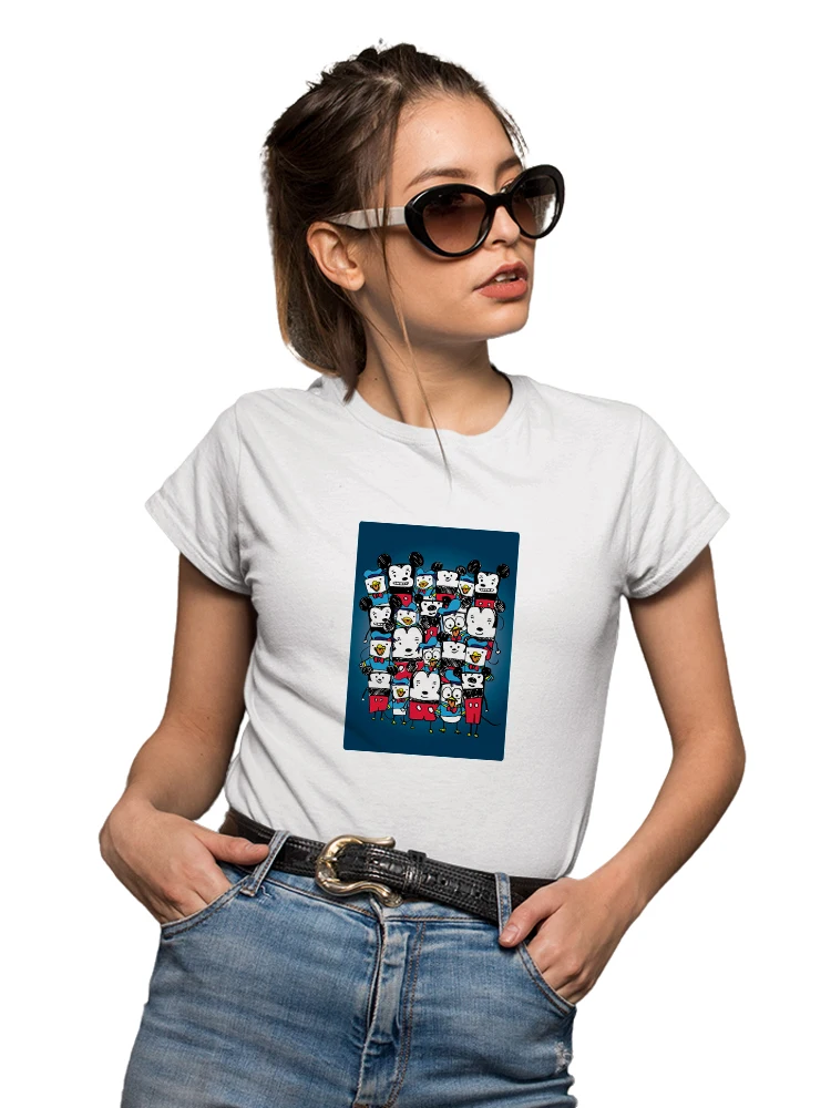 

Funny Mickey Donald Print Design T-shirt Women 2022 New Fashion Ulzzang Edgy Shirt Lady Summer Streetwear Hipster Harajuku Style