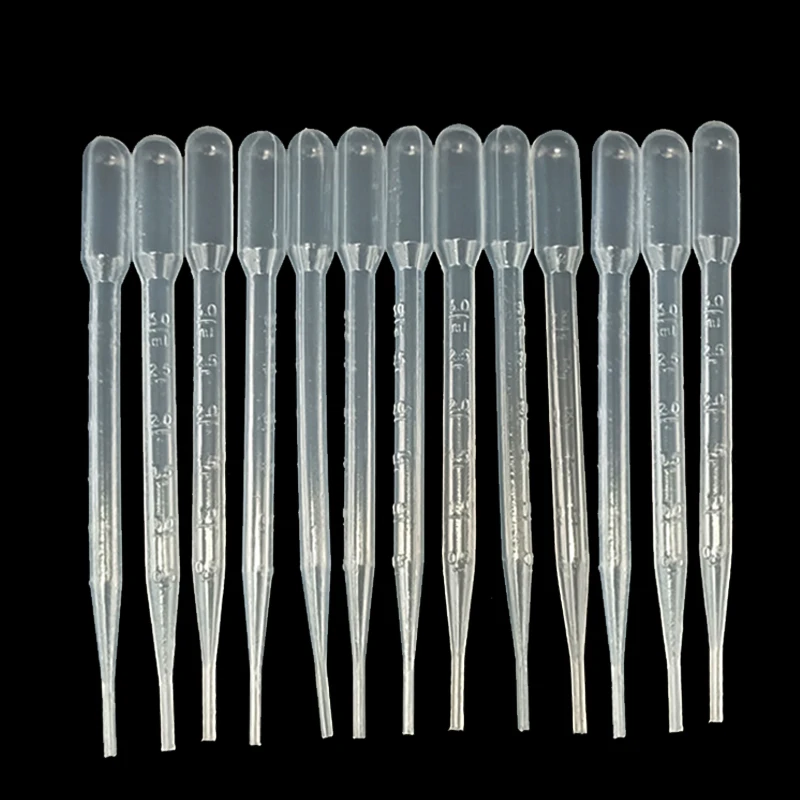 

3ML Plastic Transfer Graduated Pipettes Disposable Eye Dropper Office Lab Experiment Refillable Bottles Accessories 100pcs/bag