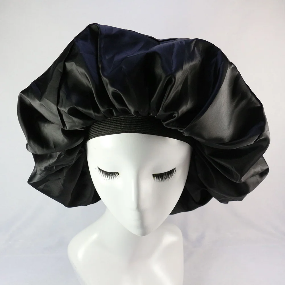 

Cap Bonnet Sleeping Night Satin Women Hair Large Extra Caps Bonnets Hat Silk Band Wide Layer Double Color Elastic Store Head